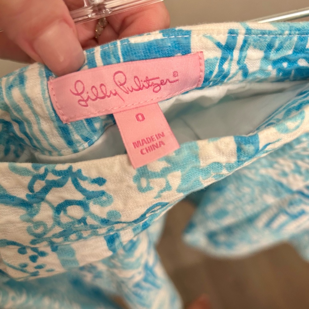 Blue Printed High-Waist Mini Skirt - Women's Two-Piece Set - Picture 4 of 4